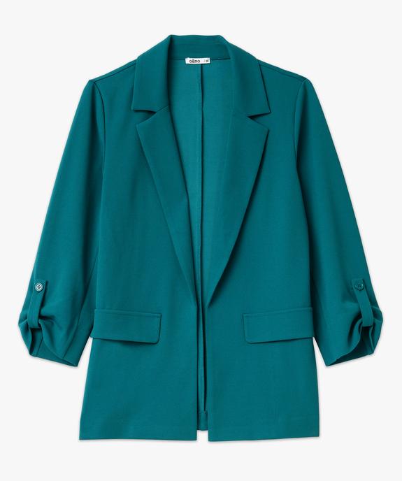 Veste droite en maille stretch manches 3/4 unie femme vue4 - GEMO(FEMME PAP) - GEMO