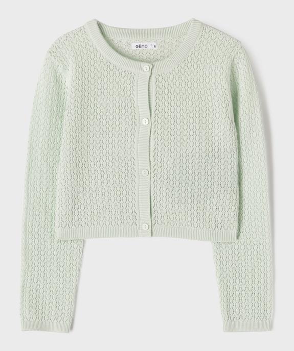 Gilet en maille ajourée fantaisie fille vue2 - GEMO (ENFANT) - GEMO