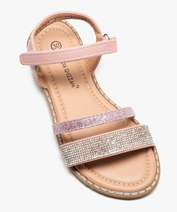 Sandales fille à strass et paillettes avec fermeture à scratch vue5 - GEMO (ENFANT) - GEMO