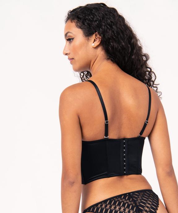 Bustier push-up en satin avec bretelles mutipositions vue3 - GEMO(HOMWR FEM) - GEMO