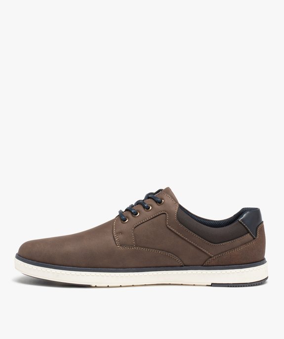 Derbies style tennis à semelle contrastée homme vue4 - GEMO (CASUAL) - GEMO