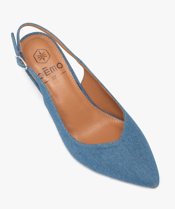 Escarpins à talon aiguille et bout pointu en toile denim femme - Valentina Baldano vue6 - VALENTINA BALDA - GEMO