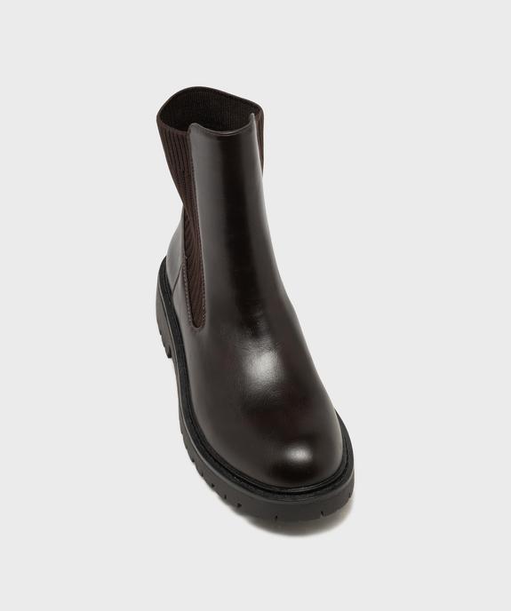 Boots femme à col chaussette avec semelle crantée  vue5 - 5 MILES - GEMO