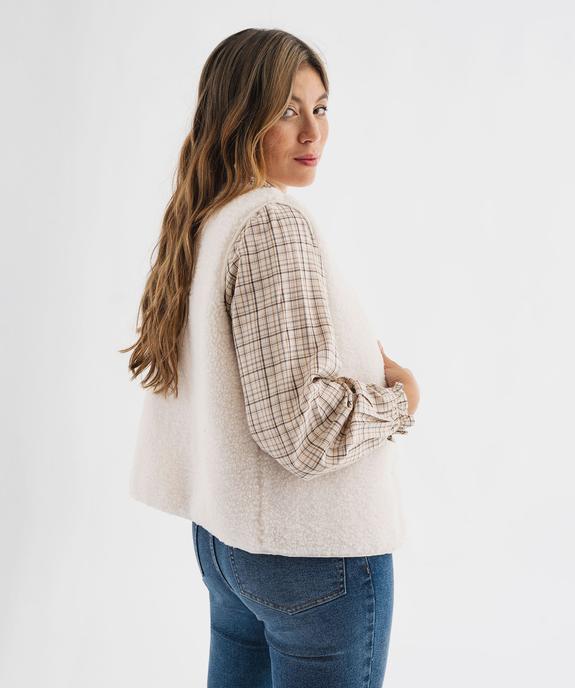 Veste sans manches en sherpa femme vue8 - GEMO 4G FEMME - GEMO