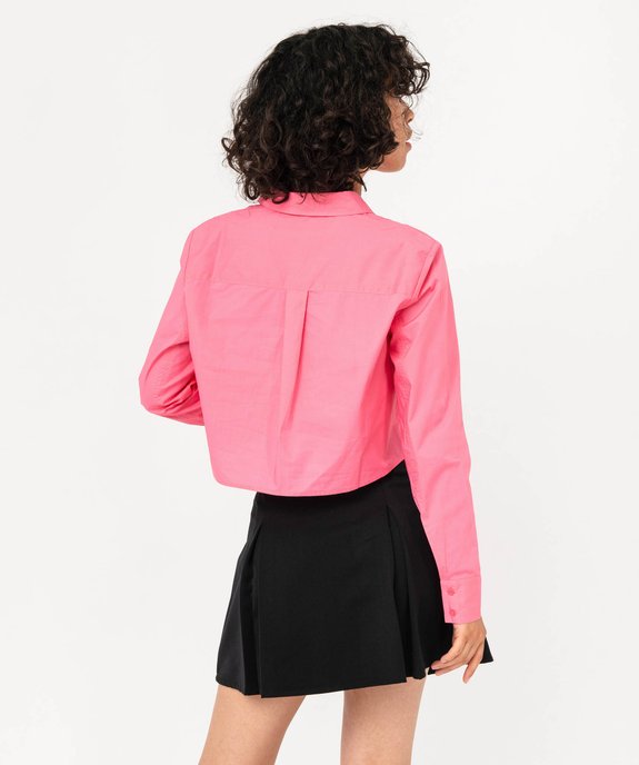 Chemise ultra courte en coton femme vue3 - GEMO(FEMME PAP) - GEMO
