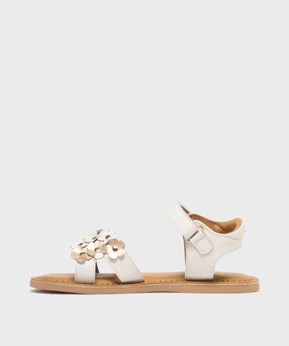 Sandales en cuir à fleurs en relief fille - Lovely Wings vue3 - LOVELY WINGS GEMO FOR GOOD - GEMO