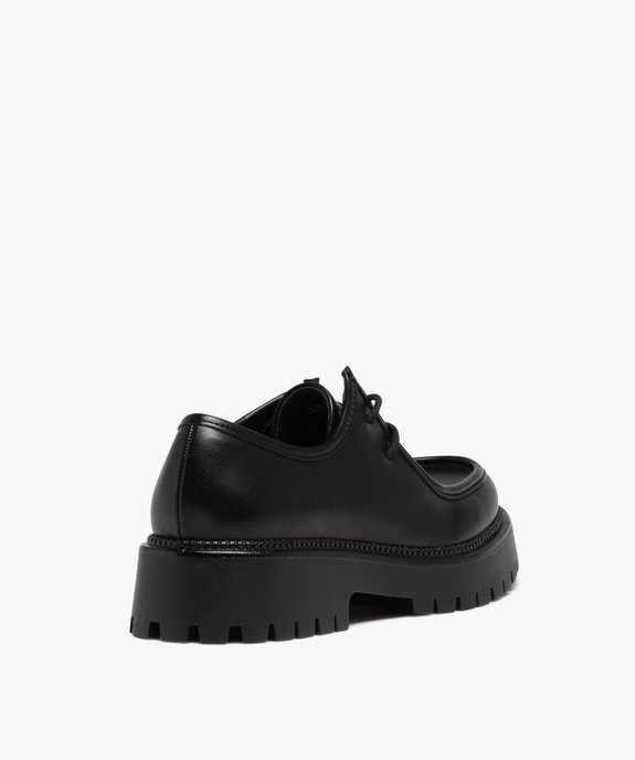 Derbies femme unis à semelle épaisse et crantée vue4 - GEMO (CASUAL) - GEMO