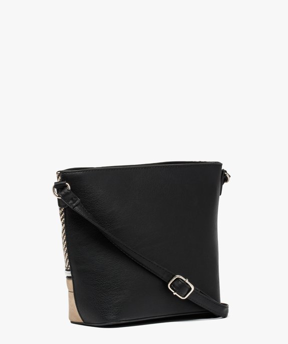 Sac bandoulière effet raphia à zips décoratifs vue2 - GEMO (ACCESS) - GEMO