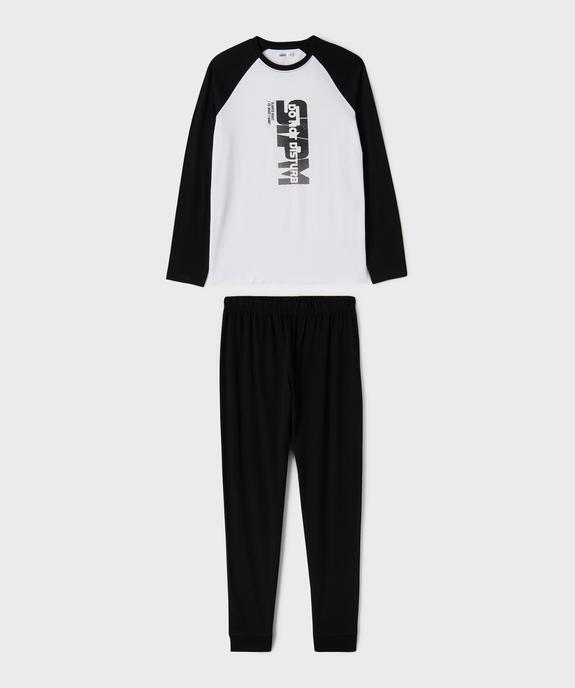 Pyjama en coton bicolore avec message garçon vue1 - GEMO 4G GARCON - GEMO