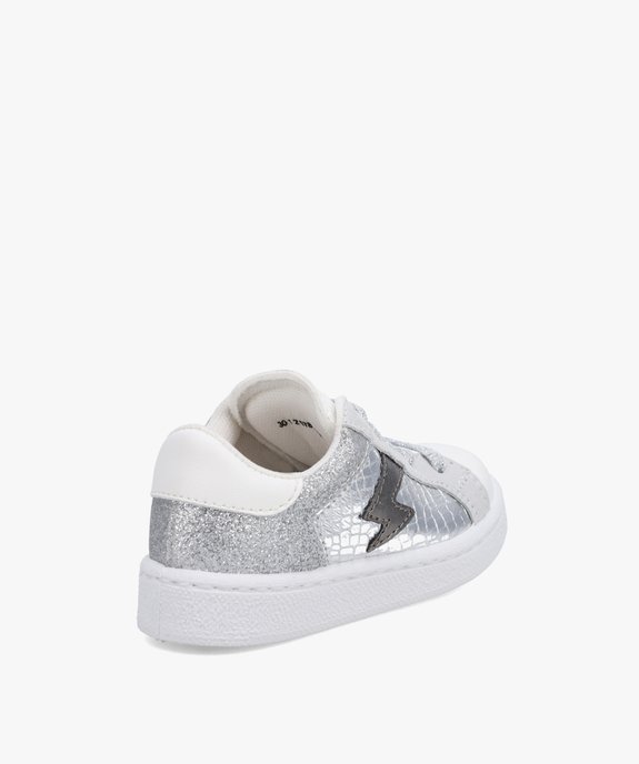Baskets fille dessus pailleté et lacets brillants vue4 - GEMO (ENFANT) - GEMO