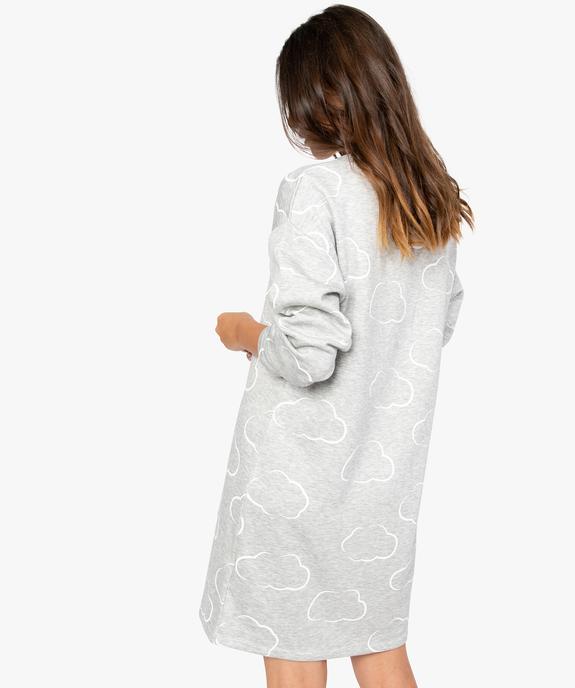 Chemise de nuit femme en maille chaude à manches longues vue3 - GEMO(HOMWR FEM) - GEMO