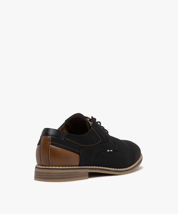 Derbies en toile texturée et détails contrastants homme  vue5 - MARIO BALDANO - GEMO