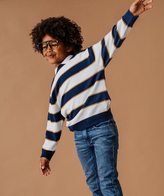 Pull rayé à col rond garçon vue2 - GEMO (ENFANT) - GEMO