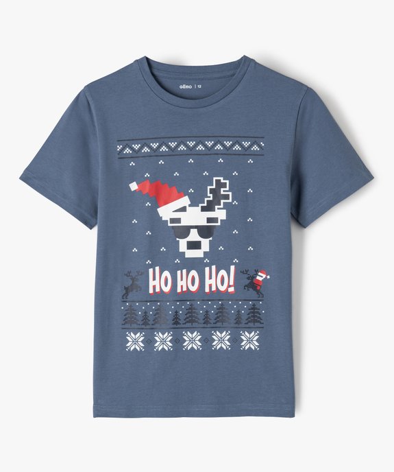 Tee-shirt garçon à manches courtes avec motif de Noël vue1 - GEMO (JUNIOR) - GEMO