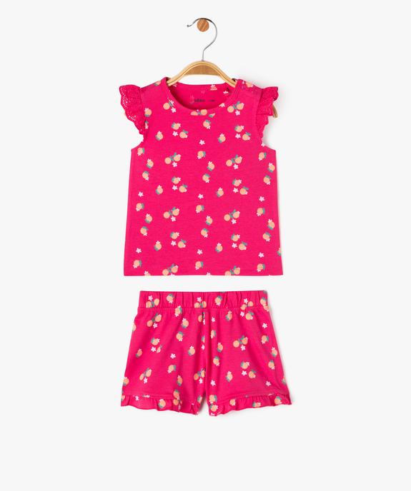Pyjashort 2 pièces avec motifs fruits bébé fille vue2 - GEMO 4G BEBE - GEMO