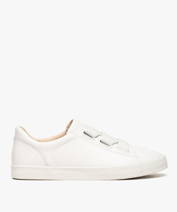 Baskets femme unies dessus cuir et lacets élastiques vue1 - GEMO (SPORTSWR) - GEMO