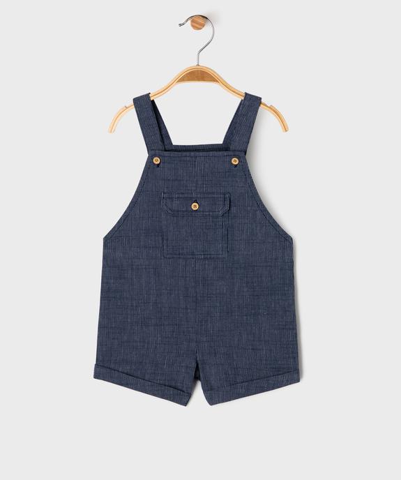Salopette courte à rayures bébé vue2 - GEMO(BEBE DEBT) - GEMO