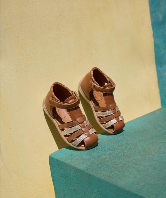 Sandales à scratch en matière pailletée bébé fille - Lovely Wings vue7 - LOVELY WINGS - GEMO