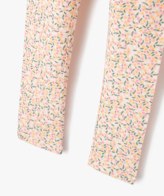 Legging long à motif fleuri avec taille élastiquée fille  vue2 - GEMO 4G FILLE - GEMO