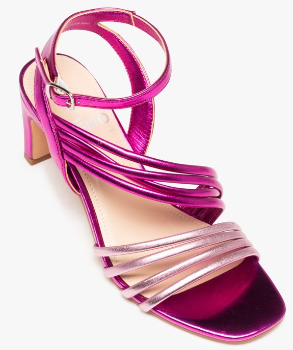 Sandales femme bicolores avec brides scintillantes vue5 - GEMO(URBAIN) - GEMO