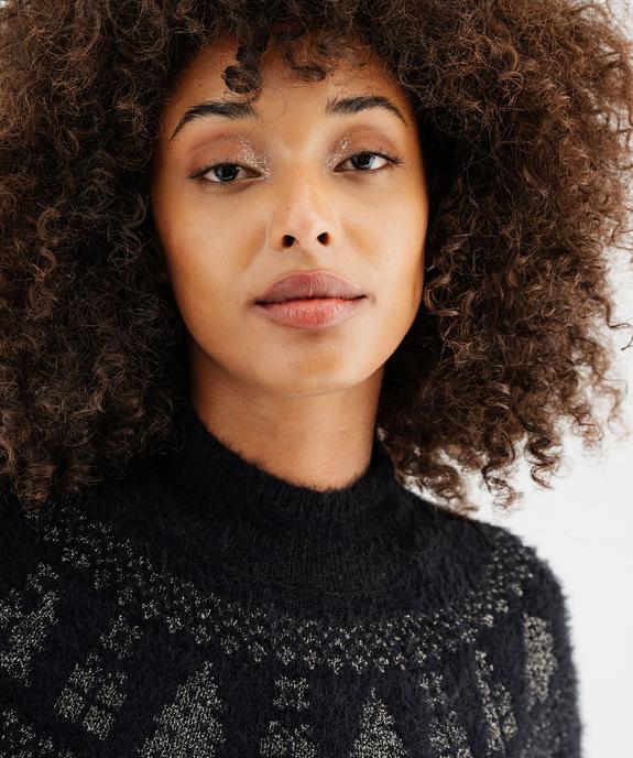 Pull jacquard pailleté et duveteux spécial Noël vue3 - GEMO(FEMME PAP) - GEMO