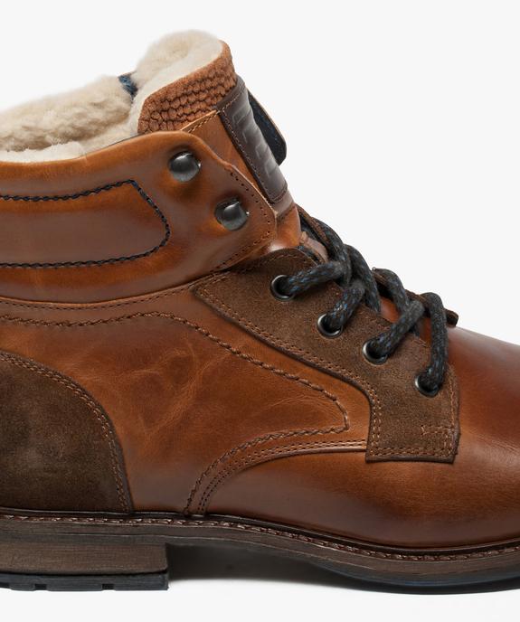 Boots homme dessus cuir et fermeture à lacets vue6 - GEMO (CASUAL) - GEMO