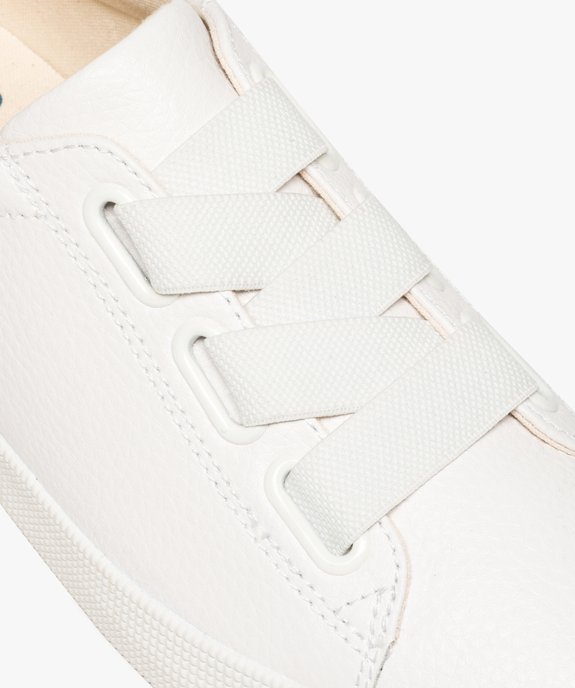 Baskets femme unies dessus cuir et lacets élastiques vue6 - GEMO (SPORTSWR) - GEMO