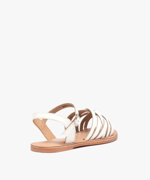 Sandales fille à fines lanières en cuir uni vue4 - GEMO (ENFANT) - GEMO
