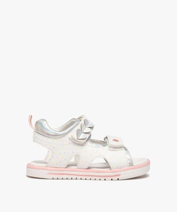 Sandales bébé fille à brides scratch imprimées vue1 - GEMO(BEBE DEBT) - GEMO