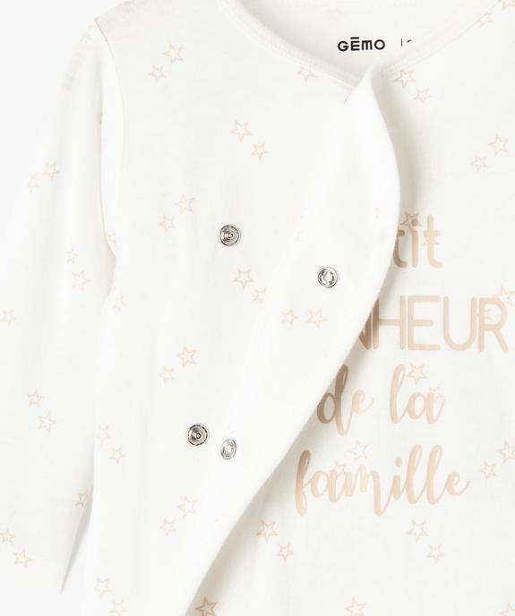 Pyjama bébé à ouverture croisée imprimé étoiles vue2 - GEMO(BB COUCHE) - GEMO