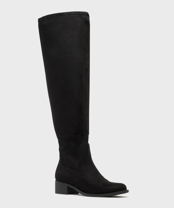 Bottes cavalières en suédine à tige chaussette femme - VALENTINA BALDA Bottes cavalières en suédine à tige chaussette femme vue2 - VALENTINA BALDA - GEMO