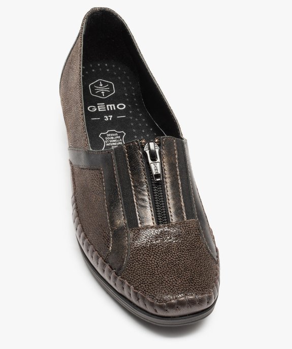 Mocassins confort femme en cuir fermeture zippée vue5 - GEMO (CONFORT) - GEMO