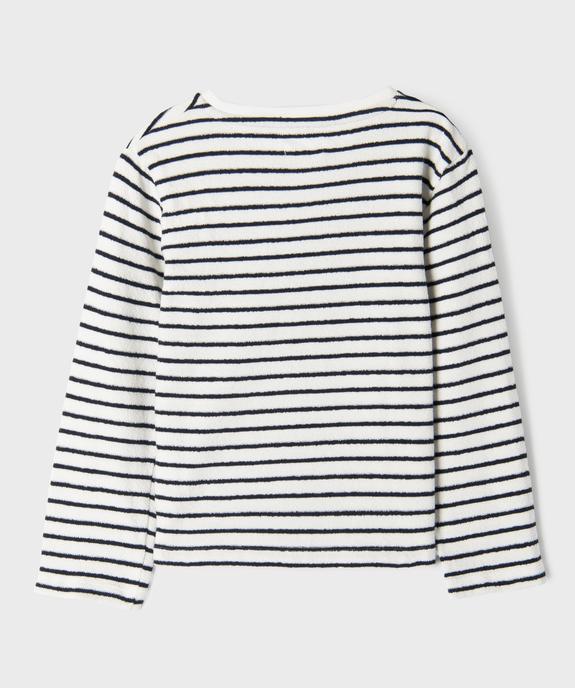 Tee-shirt manches longues rayé en éponge 100% coton garçon - LuluCastagnette vue3 - LULUCASTAGNETTE - GEMO