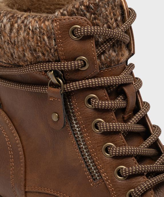 Boots femme à talon et fourrées avec col chaussette vue12 - GEMO(URBAIN) - GEMO
