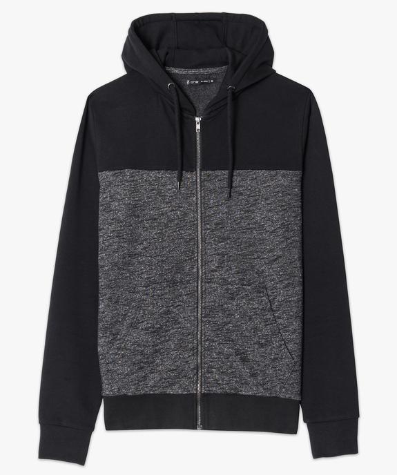 Sweat à capuche et fermeture zippée vue4 - GEMO (HOMME) - GEMO