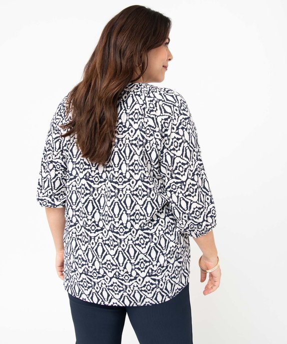 Blouse imprimée à manches 3/4 femme grande taille vue3 - GEMO 4G GT - GEMO