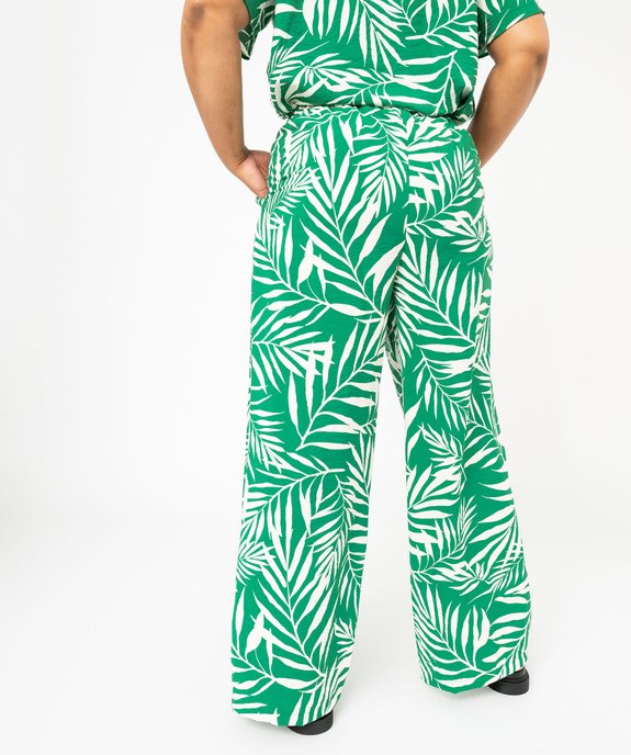 Pantalon large et fluide imprimé feuillage femme grande taille vue3 - GEMO (G TAILLE) - GEMO