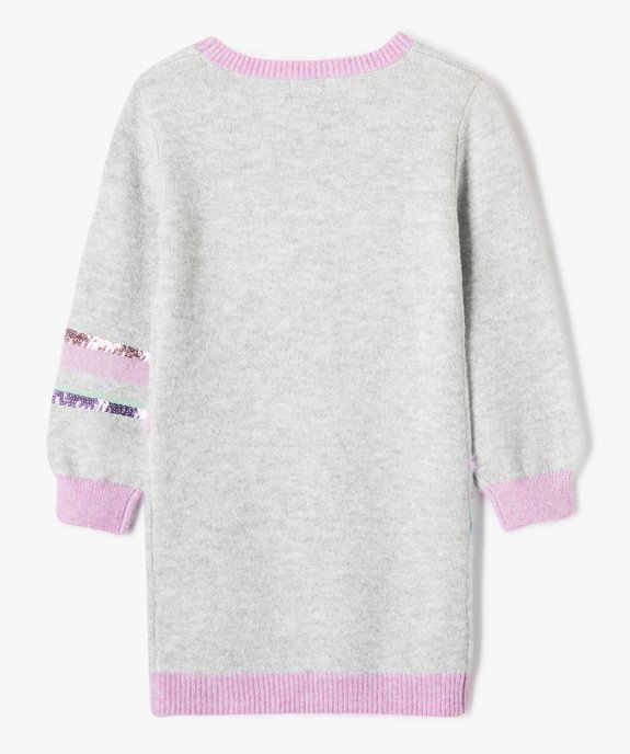 Robe en maille pailletée avec motifs en sequins fille vue3 - GEMO (ENFANT) - GEMO