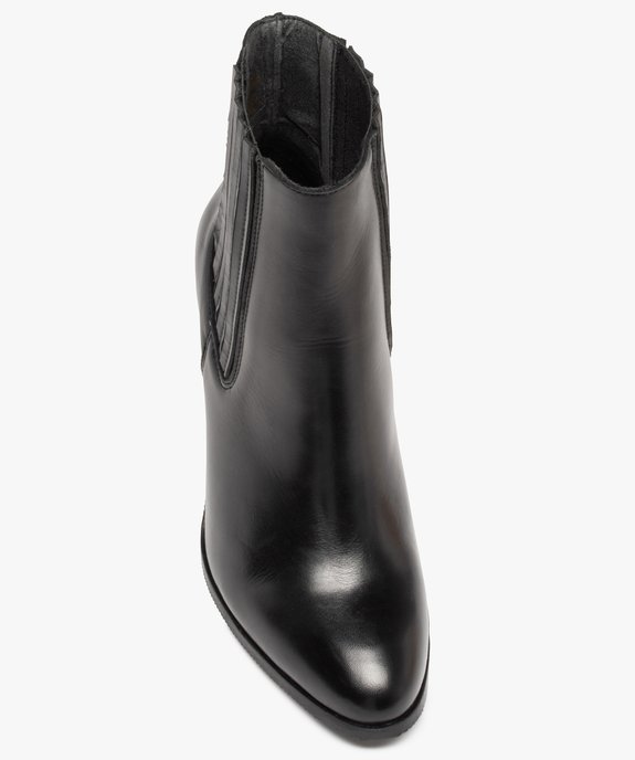 Boots femme à talon style Chelsea dessus cuir uni - Tanéo vue6 - TANEO - GEMO