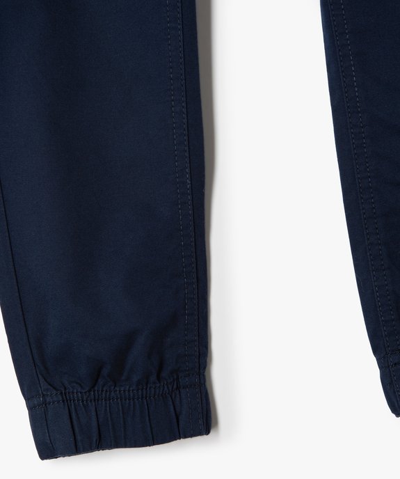 Pantalon garçon en toile avec taille et chevilles élastiquées vue3 - GEMO 4G GARCON - GEMO