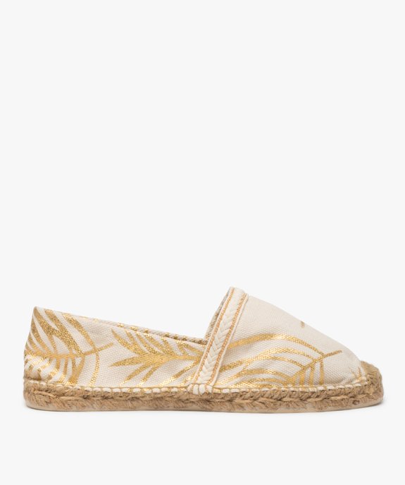 Espadrilles femme imprimées de motifs dorés vue1 - GEMO (PLAGE) - GEMO