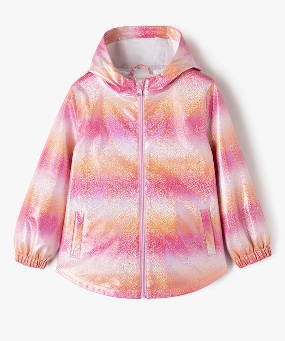Imperméable à capuche tie-and-dye pailleté fille vue1 - GEMO (ENFANT) - GEMO
