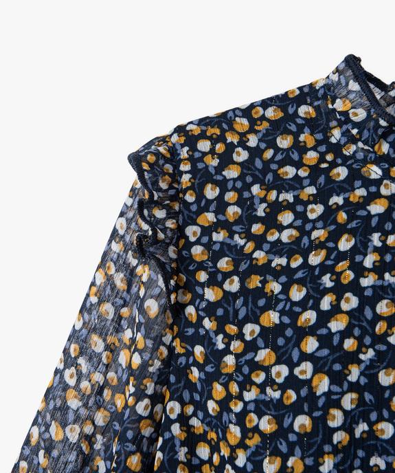 Robe à manches longues en voile imprimé fille vue2 - GEMO (ENFANT) - GEMO