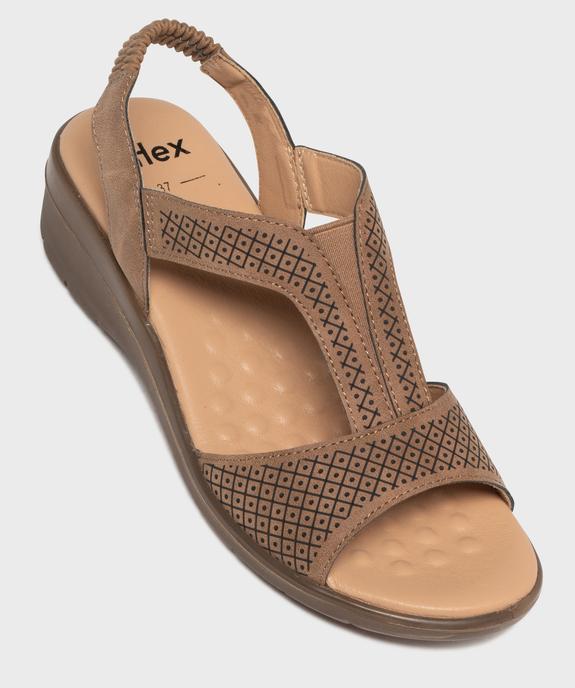 Sandales confort à talon compensé femme - G'flex vue5 - G'FLEX - GEMO