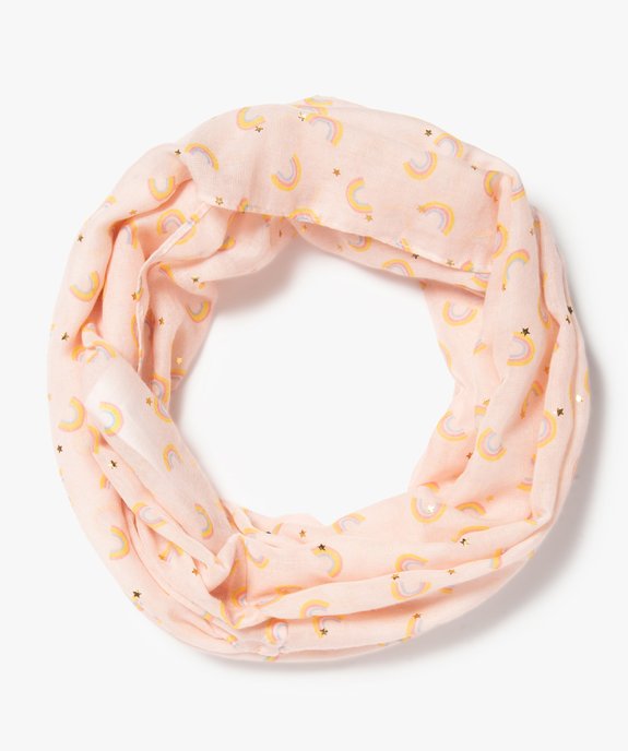 Foulard fille forme snood à motifs arc-en-ciel et étoiles vue1 - GEMO 4G FILLE - GEMO