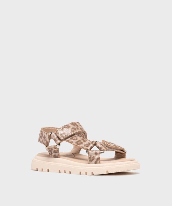 Sandales sportswear motif léopard pailleté fille - Lovely Wings vue2 - LOVELY WINGS - GEMO