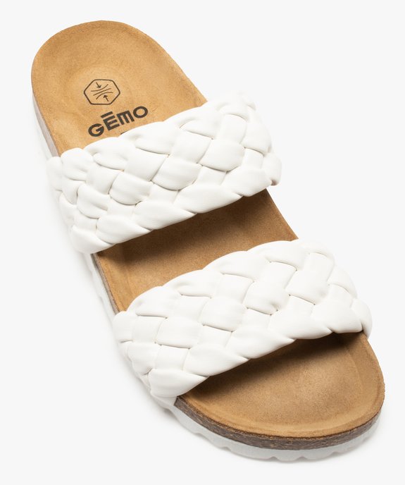 Mules femme à talon plat et brides tressées rembourrées vue5 - GEMO (CASUAL) - GEMO