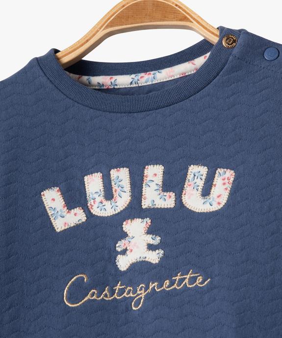 Sweat matelassé à manches blousantes bébé fille - LuluCastagnette vue2 - LULUCASTAGNETTE - GEMO