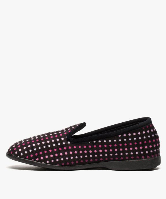 Chaussons femme charentaises en velours ras à pois vue3 - GEMO(HOMWR FEM) - GEMO