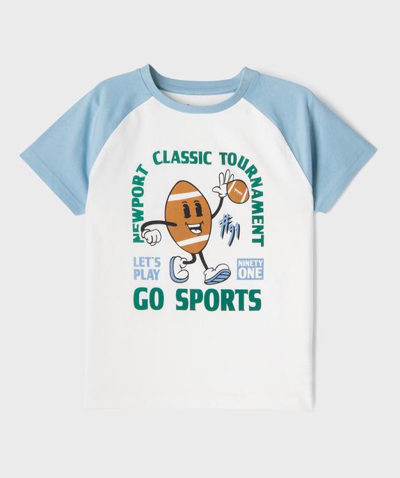 Tee-shirt manches courtes à motif sportif garçon vue1 - GEMO 4G GARCON - GEMO